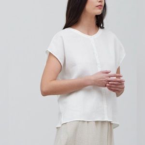 Basic linen short sleeve shirt